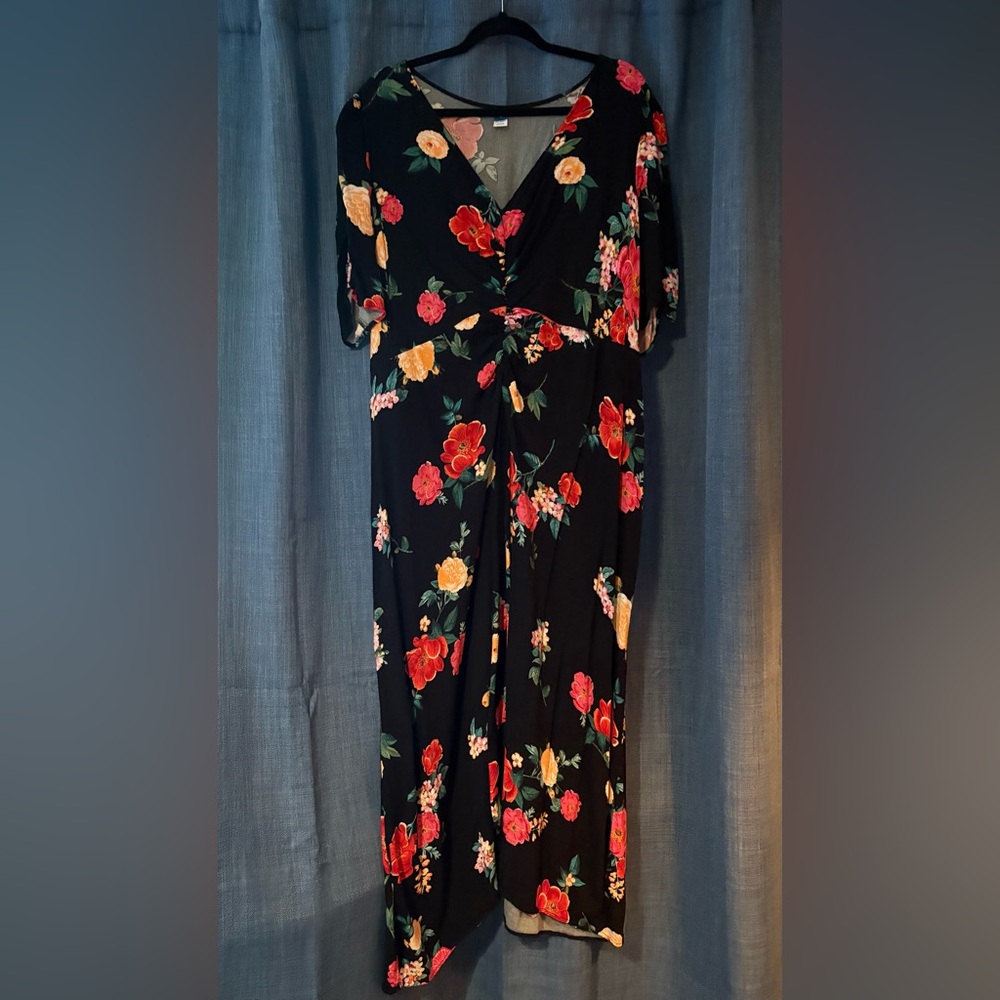 Floral Maxi Black Dress
